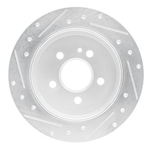 Mercedes-Benz ML320 Brake Rotor (1) - Rear Right - R1 Concepts - Drilled & Slotted - Silver - `98-`05